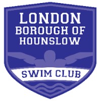 Swim Club logo in purple & white