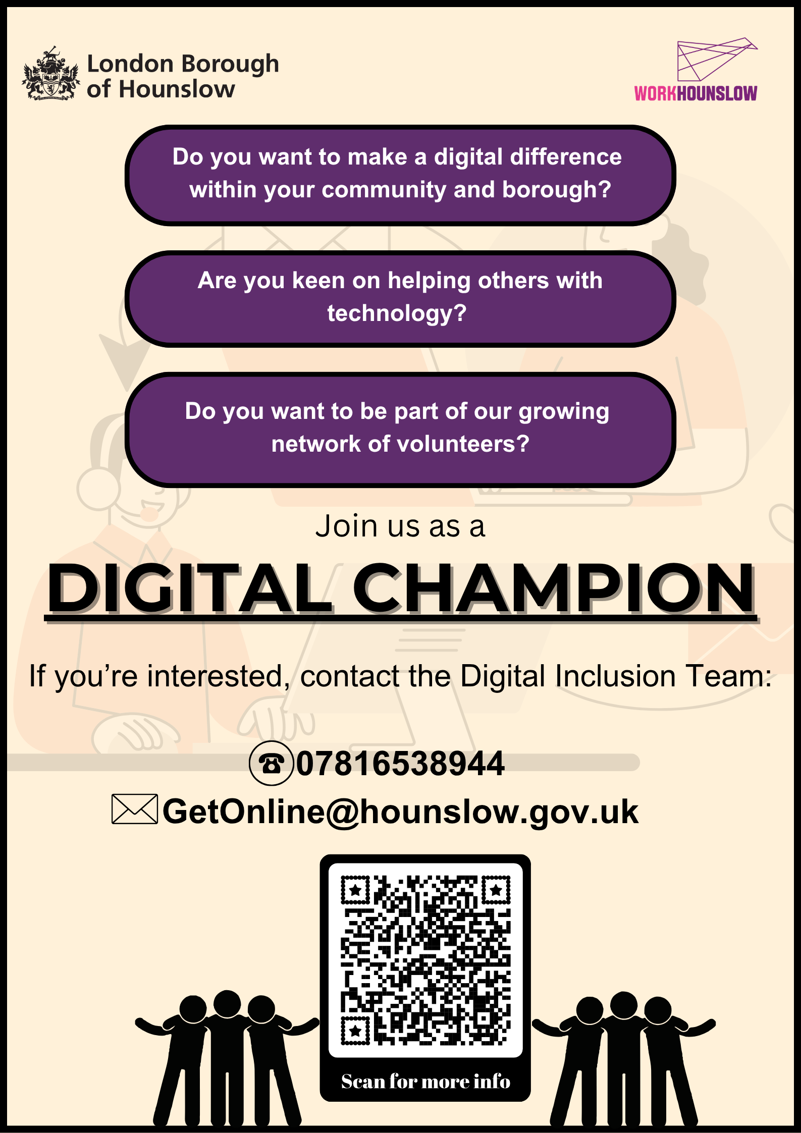 This is a flyer to recruit residents as volunteers